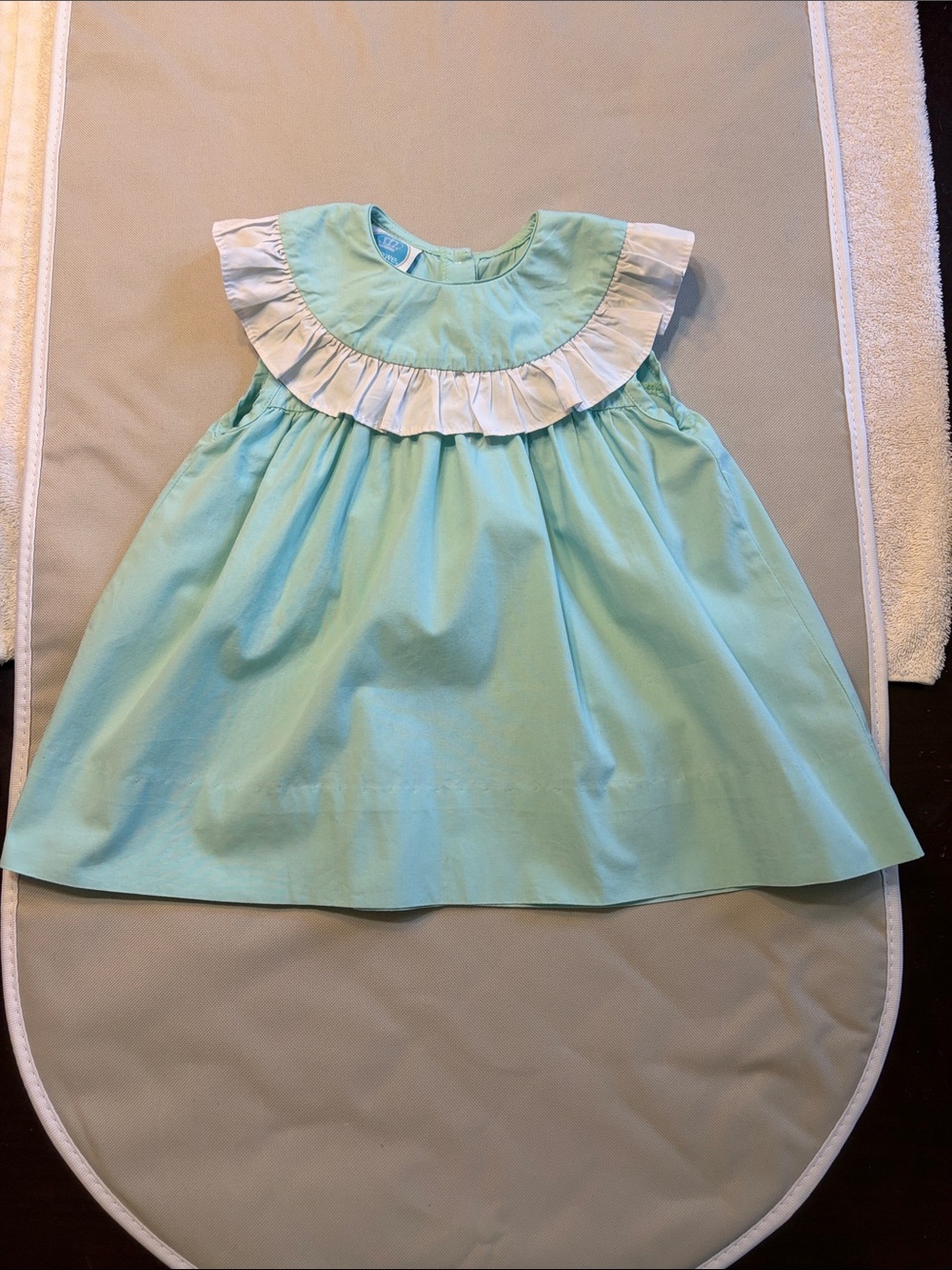 KREWE Mint Green and White Girls Dress